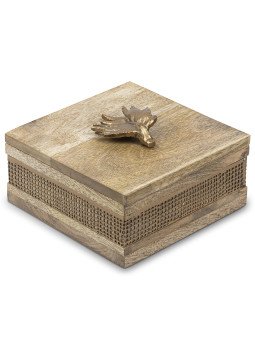 Caja Madera/metal Dorado