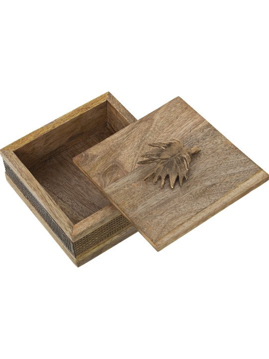 Caja Madera/metal Dorado