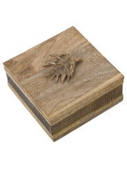 Caja Madera/metal Dorado