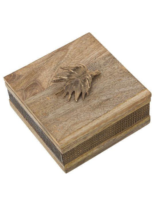 Caja Madera/metal Dorado