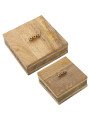 Set 2 Cajas Madera/metal Dorado