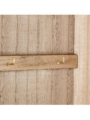 Caja Porta Llaves Madera Deco. Rosa Flores Blancas