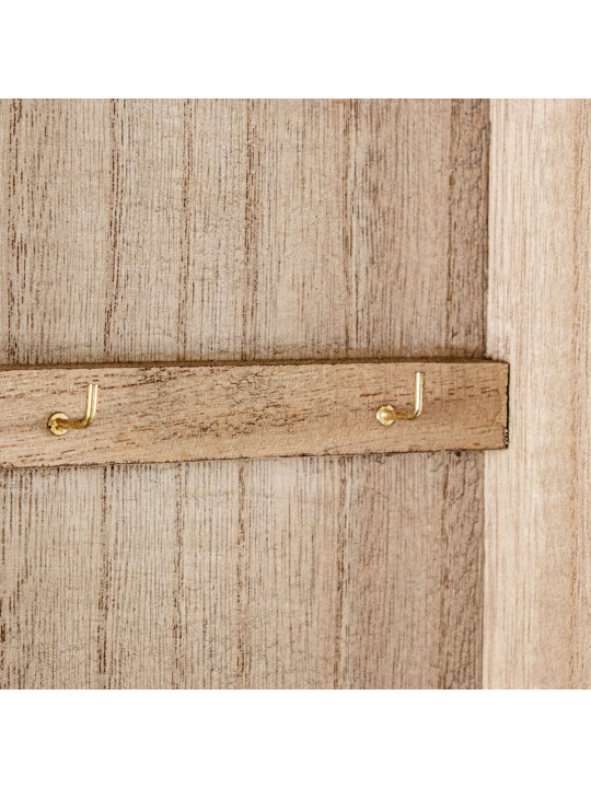 Caja Porta Llaves Madera Deco. Rosa Flores Blancas