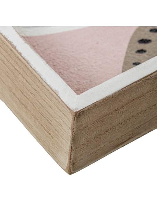 Bandeja Madera Decorada Rosa Flores Blancas