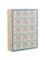 Caja Porta Llaves Madera Deco. Azulejo Flores