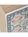 Caja Porta Llaves Madera Deco. Azulejo Flores