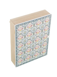 Caja Porta Llaves Madera Deco. Azulejo Flores