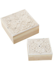 Set 2 Cajas Madera Caladas