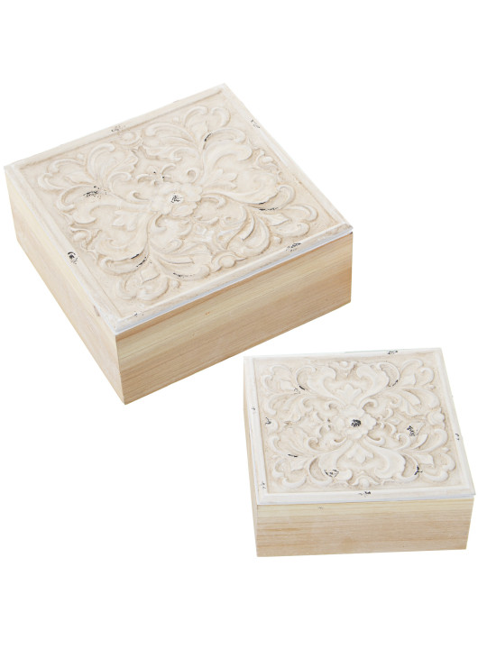 Set 2 Cajas Madera Caladas
