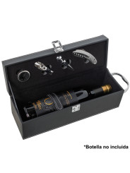 Set 4 Utensilios Vino en Cajapolipiel Negro