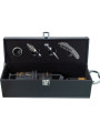 Set 4 Utensilios Vino en Cajapolipiel Negro