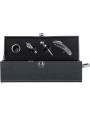 Set 4 Utensilios Vino en Cajapolipiel Negro