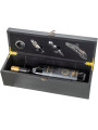 Set 4 Utensilios Vino en Cajamadera Negra
