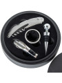 Set 4 Utensilios Vino en Cajamadera Negra