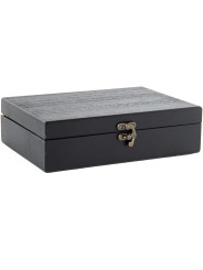 Set 4 Utensilios Vino C/caja Madera Negra, Sacacorchos Aire