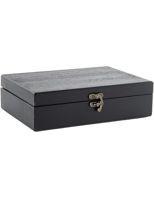 Set 4 Utensilios Vino C/caja Madera Negra, Sacacorchos Aire