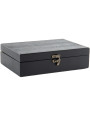 Set 4 Utensilios Vino C/caja Madera Negra, Sacacorchos Aire