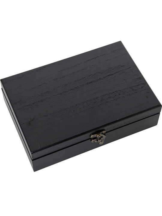 Set 4 Utensilios Vino C/caja Madera Negra, Sacacorchos Aire