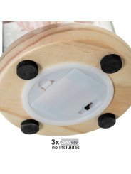 Urna Cristal C/base Madera y Flores Artificiales Surt.