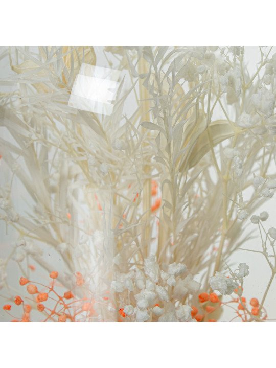 Urna Cristal C/base Madera y Flores Artificiales Surt.