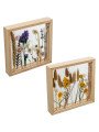 Marco Madera/acrílico C/flores Artificiales, 2 Mod. Surt.