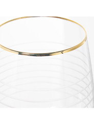 Vaso Cristal Transparente 400ml Tallado C/filo Oro