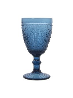 Copa Cristal Azul 300ml Deco.flor