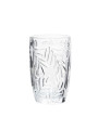 Vaso Alto Cristal Transparente400ml Deco. Hojas