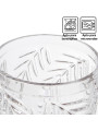 Vaso Alto Cristal Transparente400ml Deco. Hojas