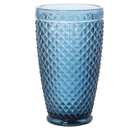 Vaso Alto Cristal Azul 400mldeco. Diamante