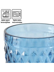 Vaso Alto Cristal Azul 400mldeco. Diamante
