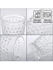 Vaso Alto Cristal Transparente 400ml Deco. Esferas