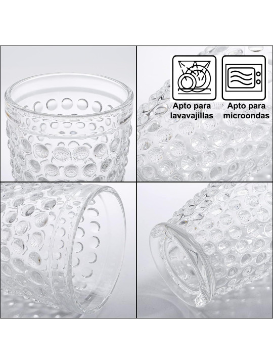 Vaso Alto Cristal Transparente 400ml Deco. Esferas