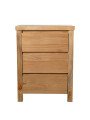 Mesa de Noche Madera Natural 3 Cajones Pino de Nueva Zelanda