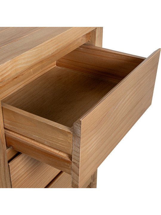 Mesa de Noche Madera Natural 3 Cajones Pino de Nueva Zelanda