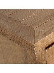 Mesa de Noche Madera Natural 3 Cajones Pino de Nueva Zelanda