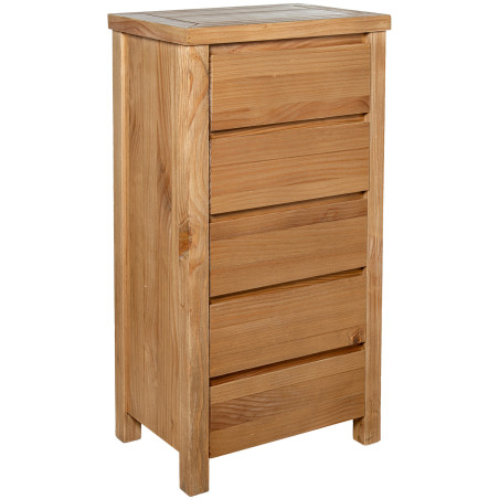 Sifonier Madera Natural 5 Cajones Pino de Nueva Zelanda