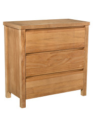 Cómoda Madera Natural 3 Cajones Pino de Nueva Zelanda