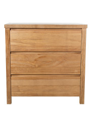 Cómoda Madera Natural 3 Cajones Pino de Nueva Zelanda