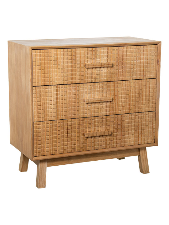 Cómoda Madera Natural 3 Cajones Pino de Nueva Zelanda