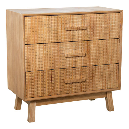 Cómoda Madera Natural 3 Cajones Pino de Nueva Zelanda