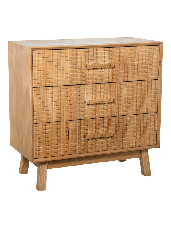 Cómoda Madera Natural 3 Cajones Pino de Nueva Zelanda