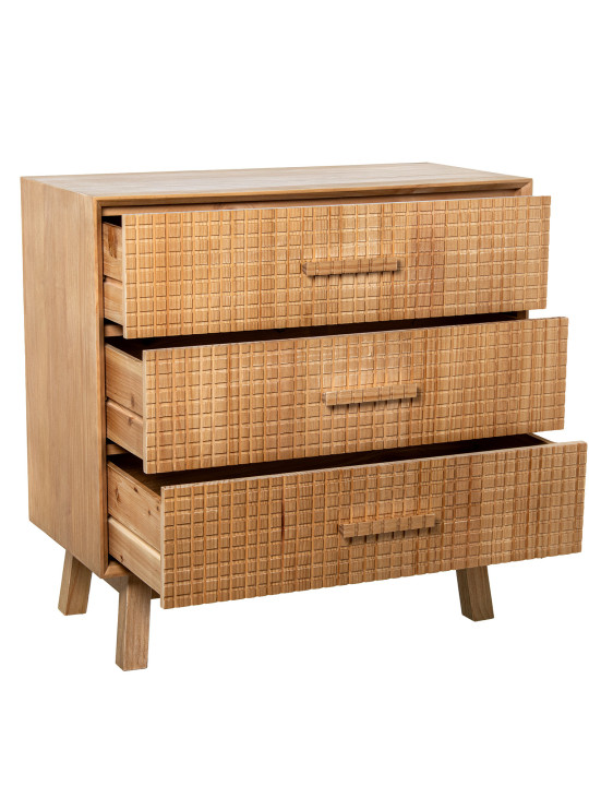 Cómoda Madera Natural 3 Cajones Pino de Nueva Zelanda