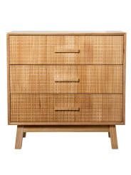 Cómoda Madera Natural 3 Cajones Pino de Nueva Zelanda