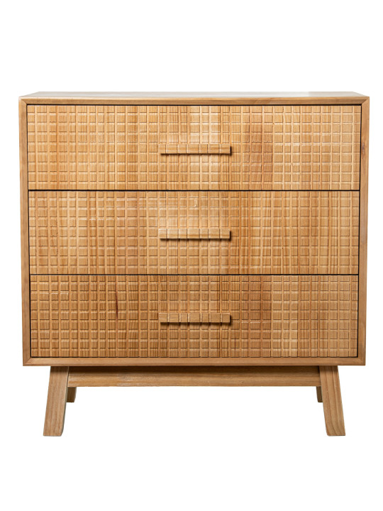 Cómoda Madera Natural 3 Cajones Pino de Nueva Zelanda