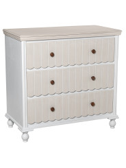 Cómoda Madera C/3 Cajones Blanco/crema, Dm+pino