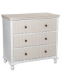 Cómoda Madera C/3 Cajones Blanco/crema, Dm+pino