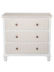 Cómoda Madera C/3 Cajones Blanco/crema, Dm+pino