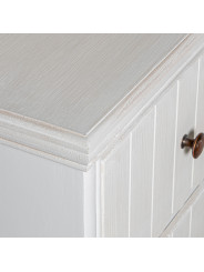 Cómoda Madera C/3 Cajones Blanco/crema, Dm+pino