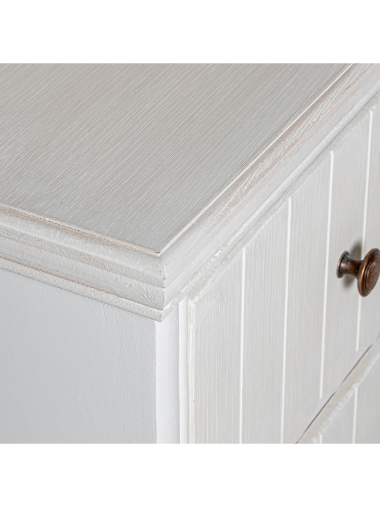 Cómoda Madera C/3 Cajones Blanco/crema, Dm+pino